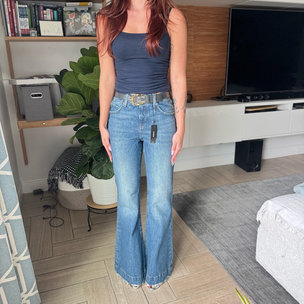 Express Black Label 2R 70s Flare Mid Rise Jeans NWT|Classic Blue Wide Leg Jeans